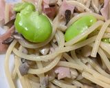 簡単　そら豆とベーコンパスタ作り方20写真