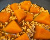 かぼちゃの煮物＊生姜でポカポカそぼろあん作り方7写真