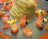 サーモンマリネと野菜の冷製パスタ作り方5写真