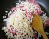 蓮根肉味噌のレタス包み作り方1写真