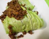 蓮根肉味噌のレタス包み作り方5写真