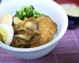 簡単★豚ロースと茸のめんつゆ丼作り方5写真