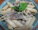 舞茸　ポルチーニ茸風　豆乳カルボナーラ作り方8写真