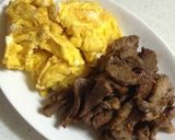 牛肉とモヤシたまご炒め作り方1写真