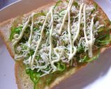 ピーマンの塩昆布おかかわさびトースト作り方4写真