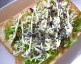 ピーマンの塩昆布おかかわさびトースト作り方5写真
