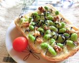 枝豆と胡桃の塩昆布トースト作り方5写真