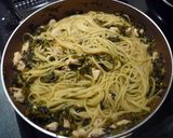 鶏肉と高菜のピリ辛パスタ作り方8写真