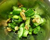 胡瓜と枝豆と胡桃の塩昆布すし酢和え作り方5写真