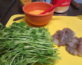 豆苗とエビと卵の炒め物～☆作り方1写真