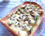 葱×椎茸茶×塩昆布のトースト作り方5写真