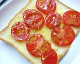 葱・胡麻・トマトと椎茸茶のトースト作り方4写真