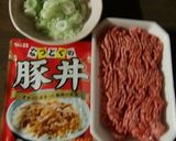 レトルト豚丼で煮込むお弁当のおかず挽き肉作り方1写真