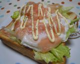 目玉焼き生ハムのせトースト作り方4写真