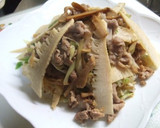 豚肉とたけのことメンマのごま油炒め作り方5写真