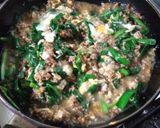 簡単・節約・「ひき肉のニラ玉丼」作り方5写真