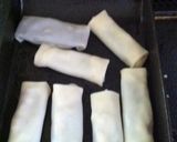 アンコとバナナの餃子の皮巻き焼き作り方5写真