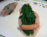ササミでほうれん草とウインナーの唐揚げ作り方4写真