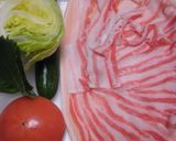 豚ばら肉のトマト飾り冷しゃぶサラダ作り方1写真