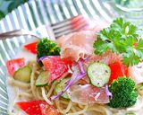 冷たい豆乳味噌スープで食す＊冷製パスタ作り方5写真