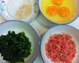 小えび(しらす)とモロヘイヤの卵焼き☆作り方1写真