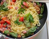 トマトとバジルで☆塩こうじ焼きそば。作り方6写真
