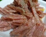 豚肉とシシトウのオイスター炒め作り方1写真
