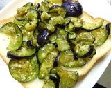 茄子のバジル・塩昆布トースト作り方3写真