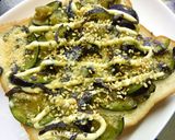 茄子のバジル・塩昆布トースト作り方4写真