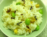 胡桃・枝豆と　ハーブ塩・塩昆布の混ぜご飯作り方4写真