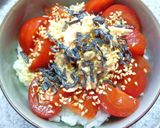 トマトとツナと塩昆布の梅わさび丼作り方4写真