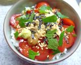 トマトとツナと塩昆布の梅わさび丼作り方5写真