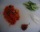 簡単♪キムチとこんぶ梅のそうめん作り方1写真