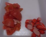 トマト入り塩焼きそばのとろけるチーズかけ作り方2写真
