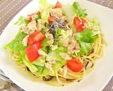 塩昆布で和風サラダ仕立ての冷製パスタ作り方4写真