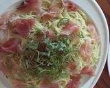 生ハムのっけの♥パスタジェノベーゼ♥作り方6写真