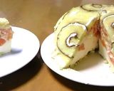 市販のロールケーキでメロンのドームケーキ作り方1写真