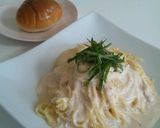 ソースたっぷり!!明太子クリームパスタ作り方5写真