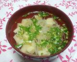 白だしで簡単☆そうめんと玉子豆腐のお吸物作り方3写真