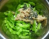 ゴーヤとツナの塩昆布胡麻おかかまみれ作り方3写真