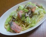 鮭とキャベツのクリームパスタ作り方8写真