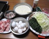モチモチ~モロヘイヤ入りのお好み焼き作り方1写真