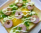 魚ニソ・ウズラ卵・葱の塩昆布のトースト作り方3写真