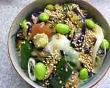 ツナと野菜と卵の塩昆布・梅わさび丼作り方11写真
