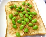 枝豆と梅おかか・塩昆布トースト作り方3写真