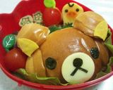 キャラ弁！バターロールで簡単リラックマ＊作り方4写真