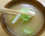 ブロッコリーの茎とベーコンのお味噌汁作り方9写真