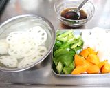 豚こま団子とシャキシャキ野菜の黒酢あん作り方1写真