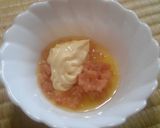 ソースの材料三つ♡たらこスパゲティー♡作り方4写真