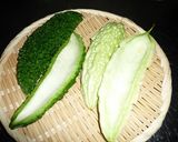 緑と白２色ゴーヤチャンプルー　京都カフェ作り方1写真